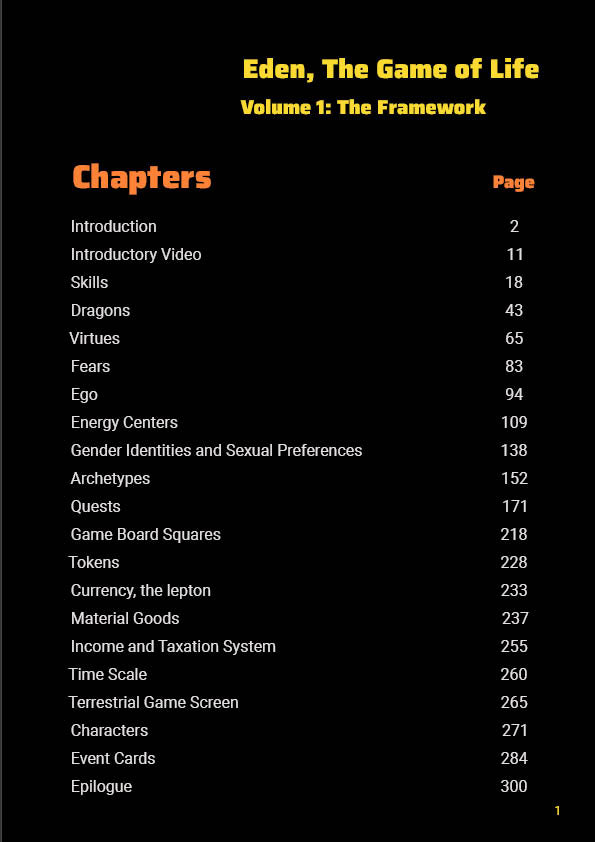 Eden, The Game of Life, The Framework, Vol. 1