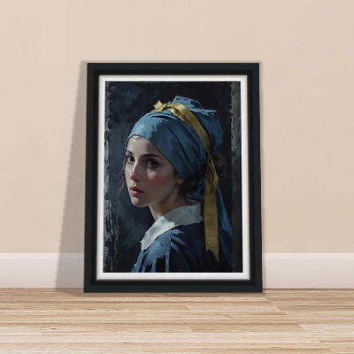 The Young Woman with the Ribbon | Framed Canvas Print | 30 × 40 cm (12 × 16″)
